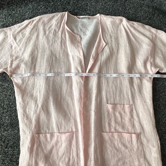 Linen Pastel Pink Lightweight Breathable Blazer Plus Size 4X - Picture 9 of 10